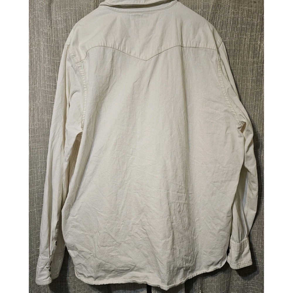 Tecovas Men's Size 3XL Long Sleeve Pearl Snap Shirt White Western Rodeo Cowboy - Picture 5 of 7